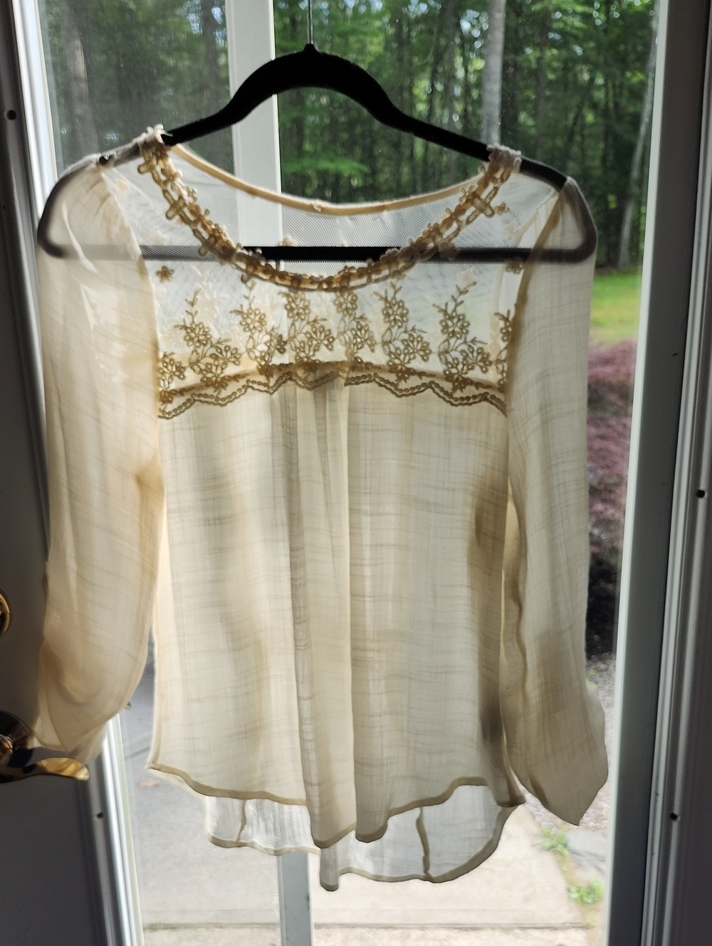Lace Sheer Top. Used Nice.  Pit To Pit 14.5. Color Not White.